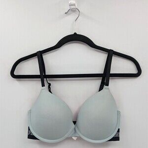 Victoria's Secret PINK Bra 32DD Light Blue Colorblock T-shirt Lightly Lined